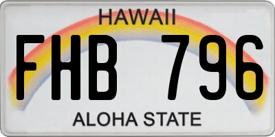 HI license plate FHB796