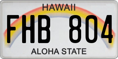 HI license plate FHB804
