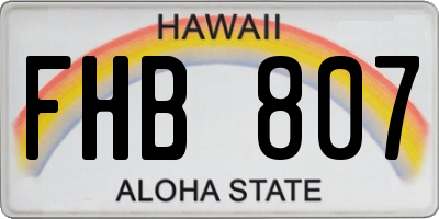 HI license plate FHB807