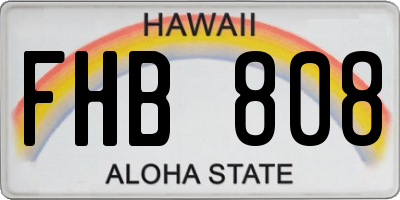 HI license plate FHB808