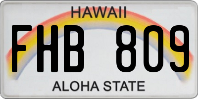 HI license plate FHB809