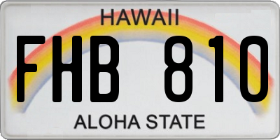 HI license plate FHB810