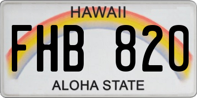 HI license plate FHB820