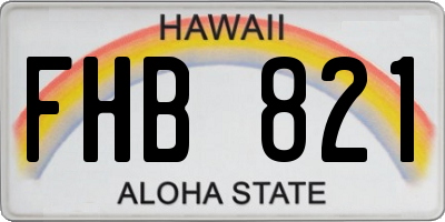 HI license plate FHB821