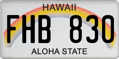 HI license plate FHB830