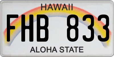 HI license plate FHB833
