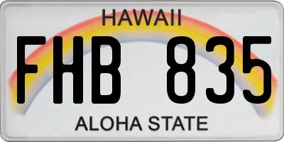 HI license plate FHB835