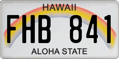 HI license plate FHB841