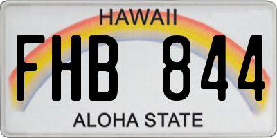 HI license plate FHB844
