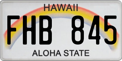 HI license plate FHB845