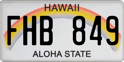 HI license plate FHB849