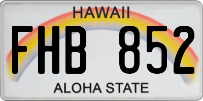 HI license plate FHB852