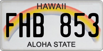 HI license plate FHB853