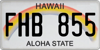 HI license plate FHB855
