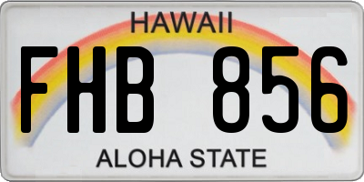 HI license plate FHB856