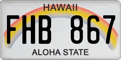 HI license plate FHB867