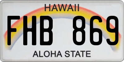 HI license plate FHB869