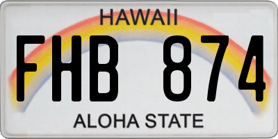 HI license plate FHB874