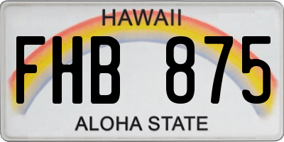 HI license plate FHB875