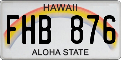 HI license plate FHB876