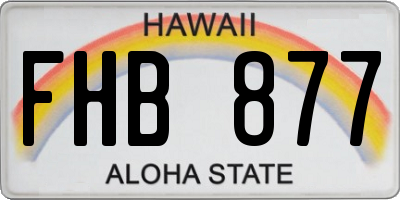 HI license plate FHB877