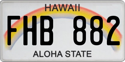 HI license plate FHB882