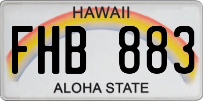 HI license plate FHB883