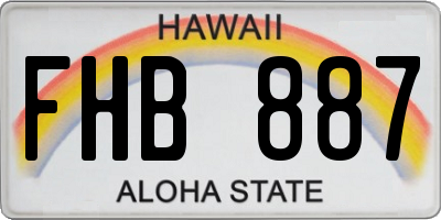 HI license plate FHB887