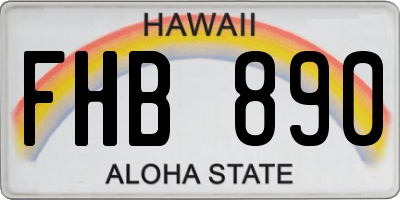 HI license plate FHB890