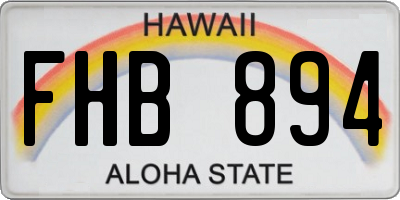 HI license plate FHB894