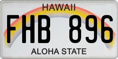 HI license plate FHB896
