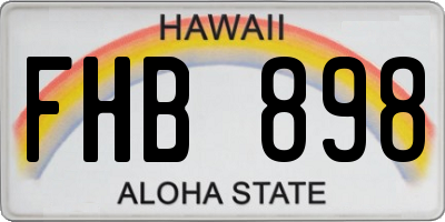 HI license plate FHB898