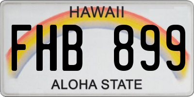 HI license plate FHB899