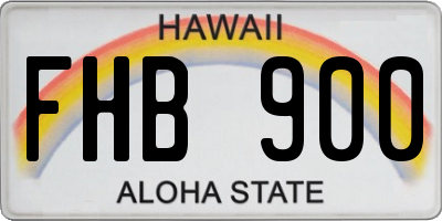 HI license plate FHB900
