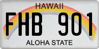 HI license plate FHB901