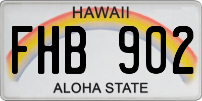 HI license plate FHB902