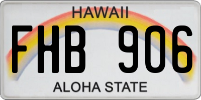HI license plate FHB906