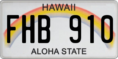 HI license plate FHB910