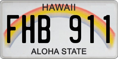 HI license plate FHB911
