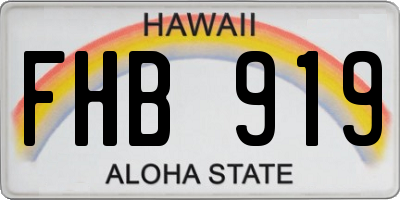 HI license plate FHB919