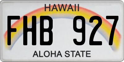 HI license plate FHB927