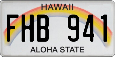 HI license plate FHB941