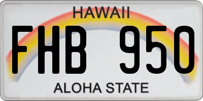 HI license plate FHB950