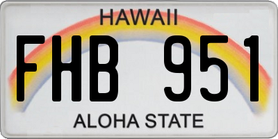 HI license plate FHB951
