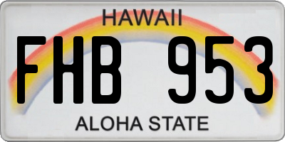 HI license plate FHB953