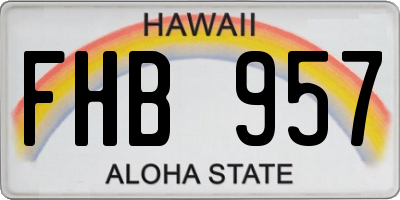HI license plate FHB957