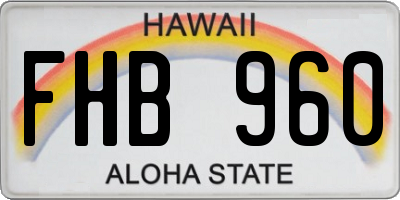HI license plate FHB960