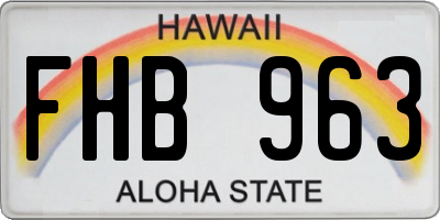 HI license plate FHB963