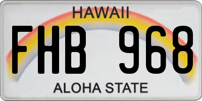 HI license plate FHB968