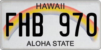 HI license plate FHB970